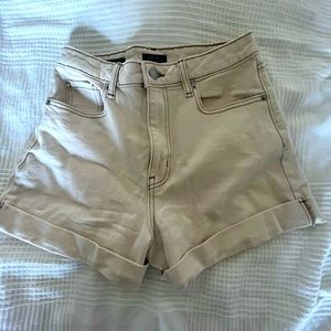 Cream jean shorts